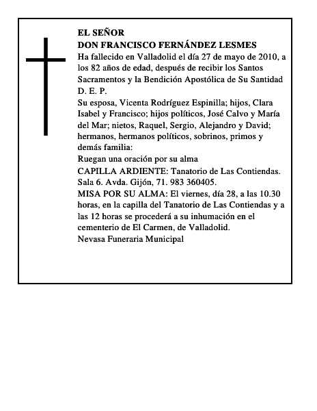 Don Francisco Fernández Lesmes