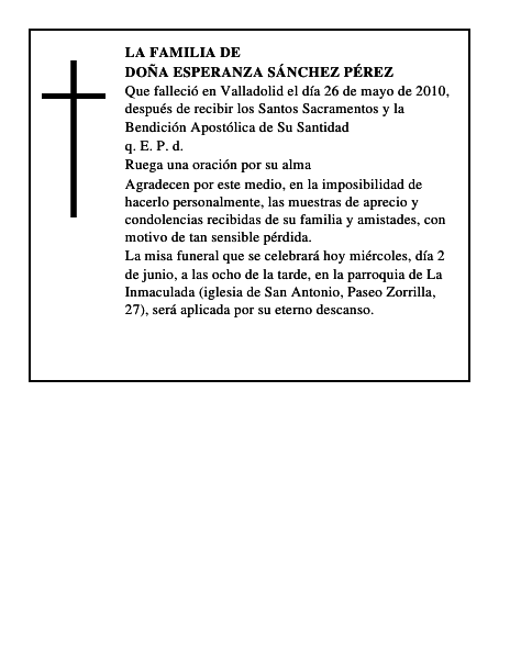 Doña Esperanza Sánchez Pérez