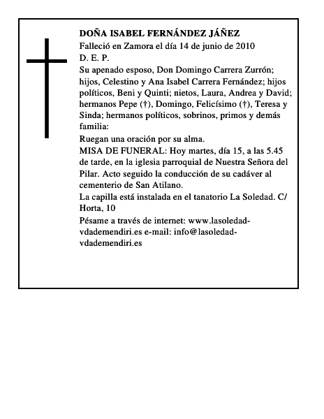 Doña Isabel Fernández Jáñez
