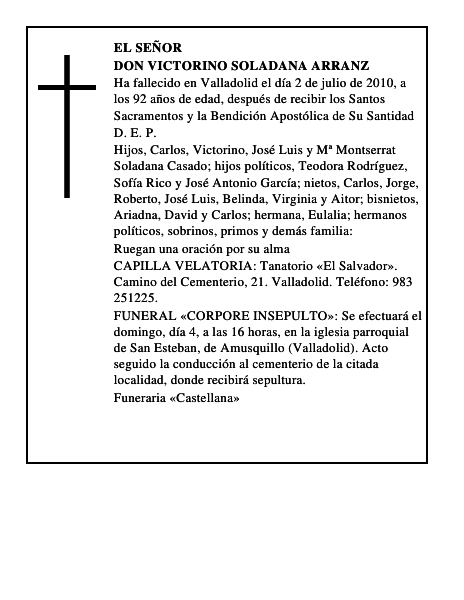 Don Victorino Soladana Arranz
