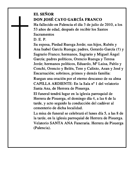 Don José Cayo García Franco