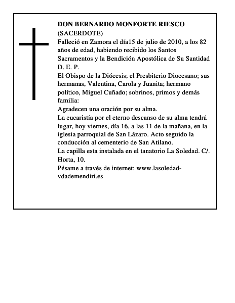 Don Bernardo Monforte Riesco