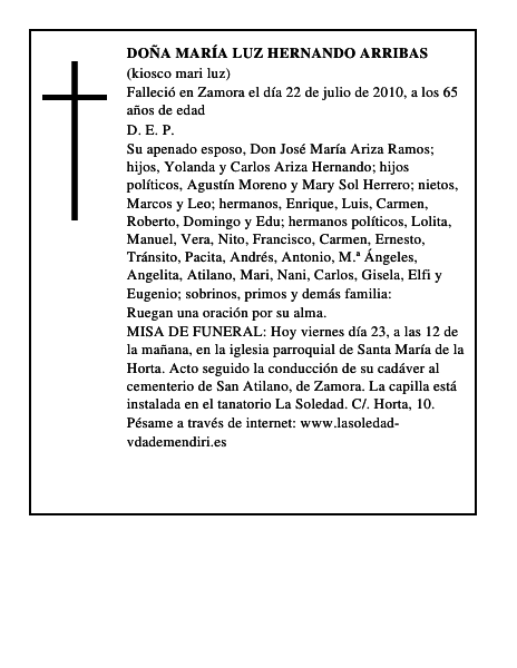 Doña María Luz Hernando Arribas
