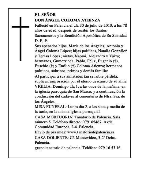 Don Ángel Coloma Atienza