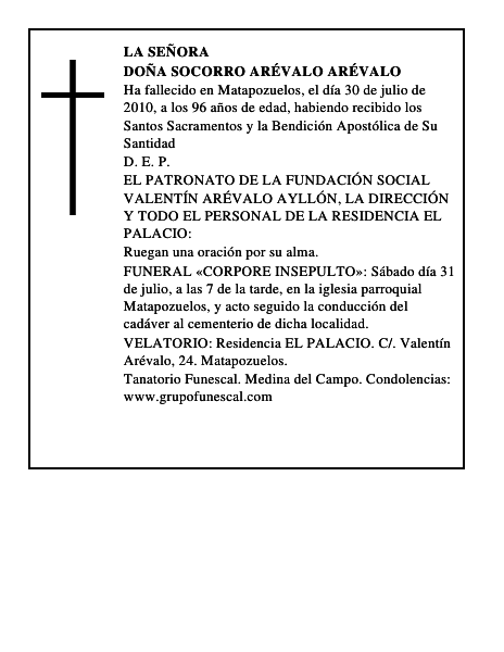 Doña Socorro Arévalo Arévalo