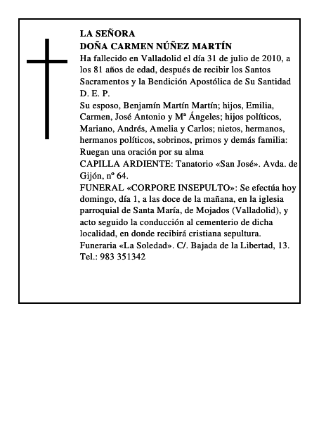 Doña Carmen Núñez Martín