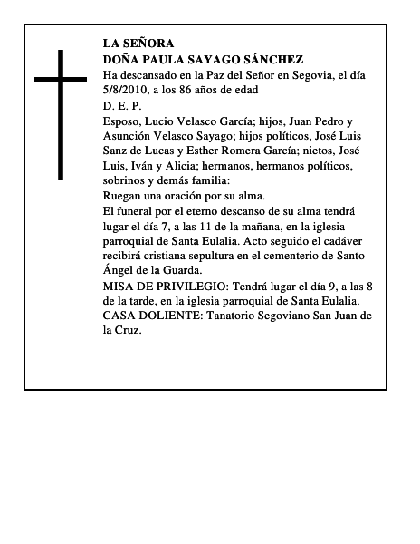 Doña Paula Sayago Sánchez