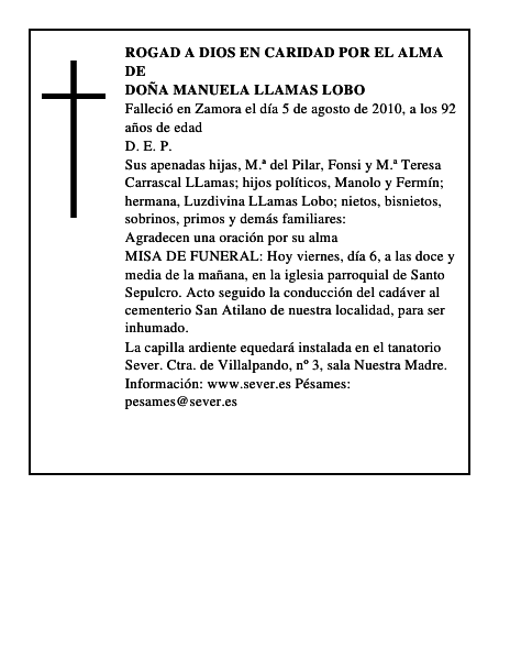 Doña Manuela LLamas Lobo
