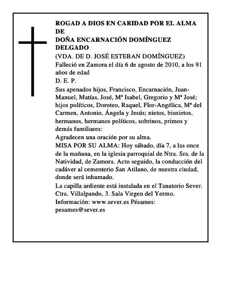 Doña Encarnación Domínguez Delgado