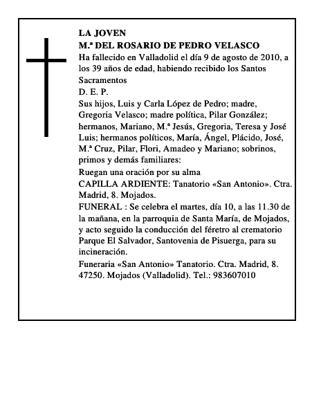 M.ª del Rosario de Pedro Velasco
