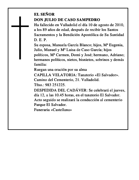 Don Julio de Caso Sampedro