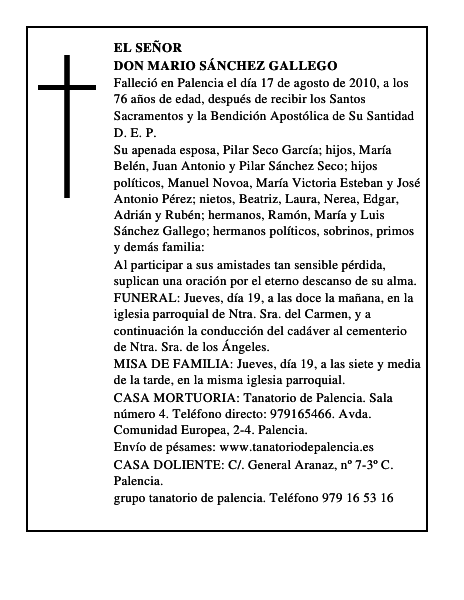 Don Mario Sánchez Gallego