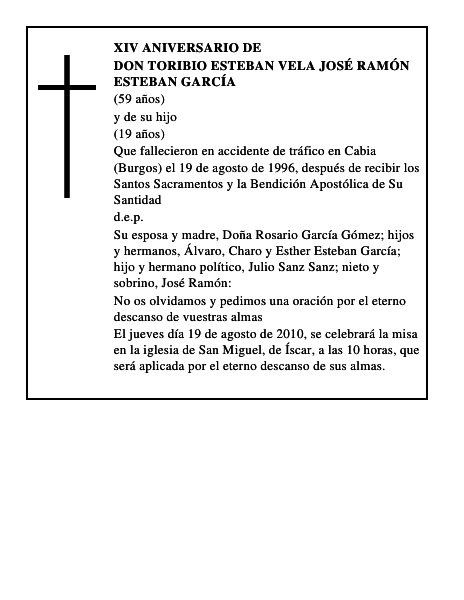 Don Toribio Esteban Vela José Ramón Esteban García