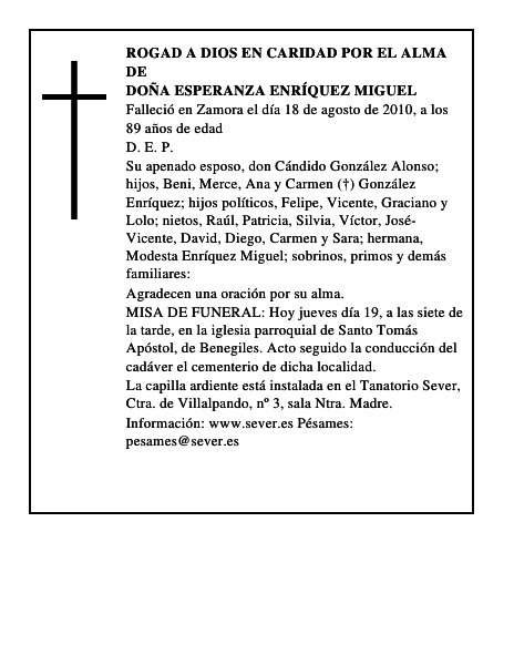 Doña Esperanza Enríquez Miguel