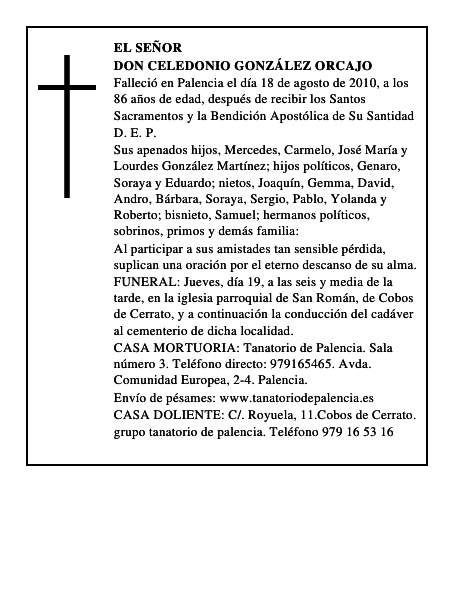 Don Celedonio González Orcajo