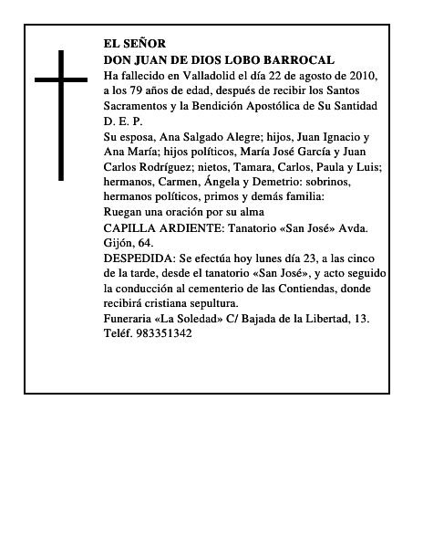 Don Juan de Dios Lobo Barrocal