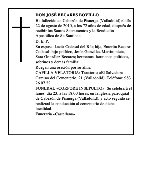 Don José Becares Bovillo