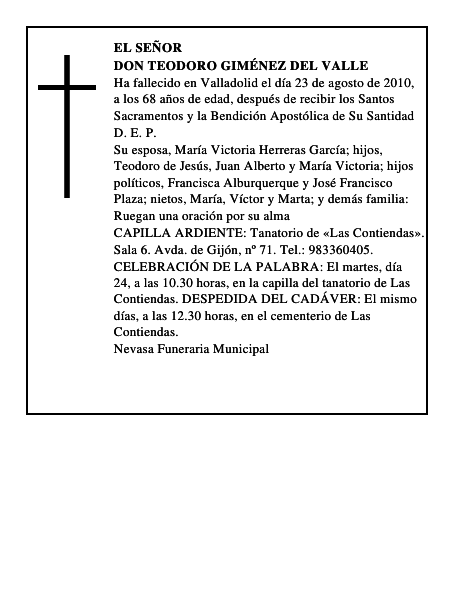Don Teodoro Giménez del Valle