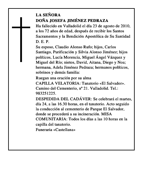 Doña Josefa Jiménez Pedraza