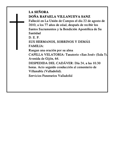 Doña Rafaela Villanueva Sanz
