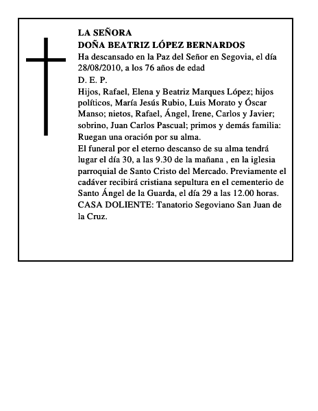 Doña Beatriz López Bernardos