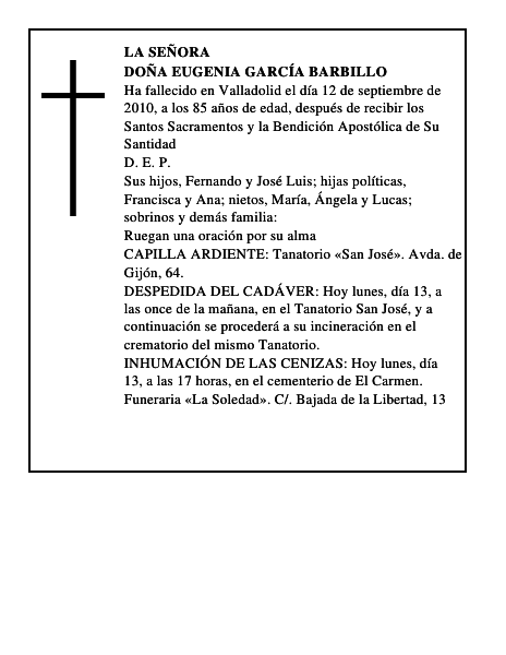 Doña Eugenia García Barbillo