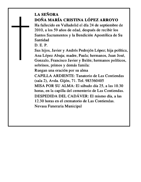 Doña María Cristina López Arroyo