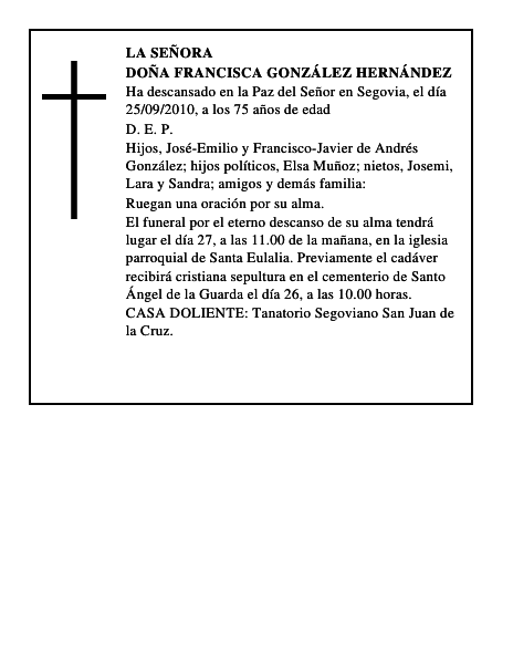 Doña Francisca González Hernández