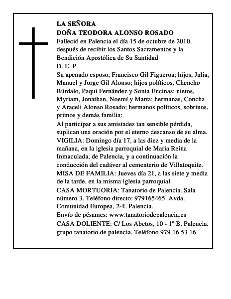 Doña Teodora Alonso Rosado