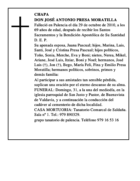 Don José Antonio Presa Moratilla