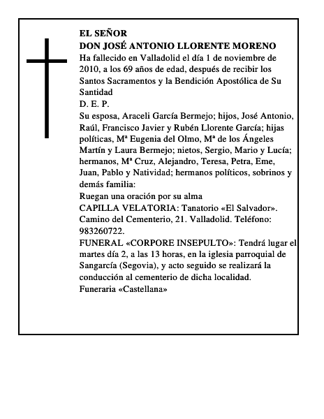 Don José Antonio Llorente Moreno
