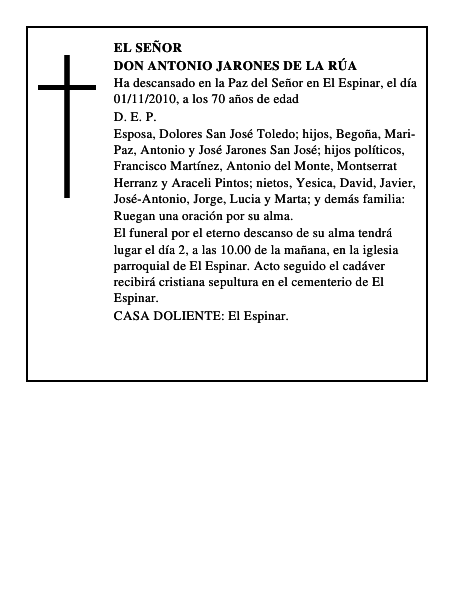 Don Antonio Jarones de la Rúa