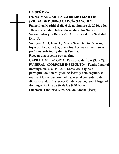Doña Margarita Cabrero Martín
