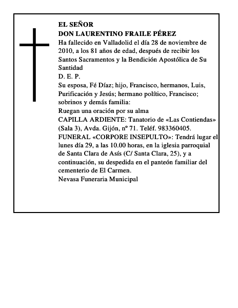 Don Laurentino Fraile Pérez