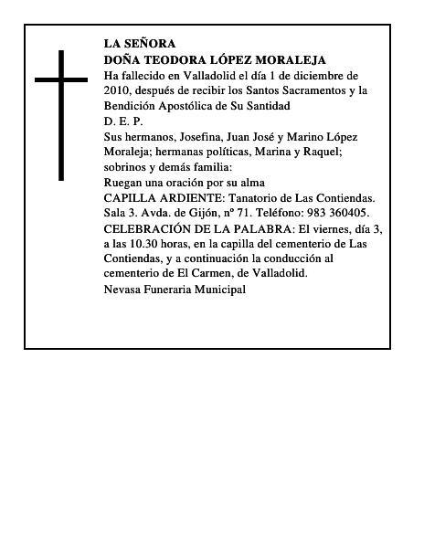 Doña Teodora López Moraleja