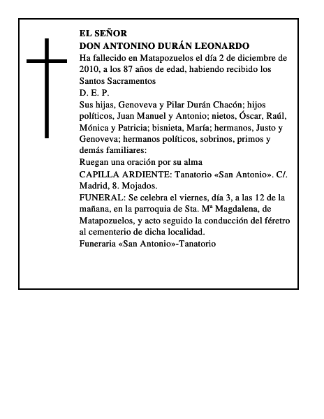 Don Antonino Durán Leonardo