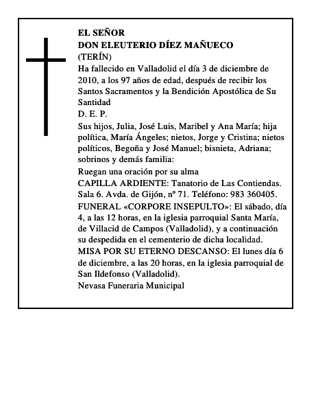 Don Eleuterio Díez Mañueco
