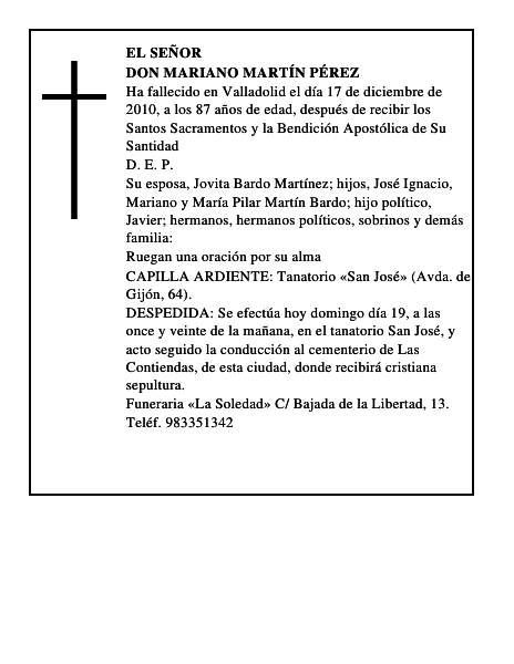 Don Mariano Martín Pérez