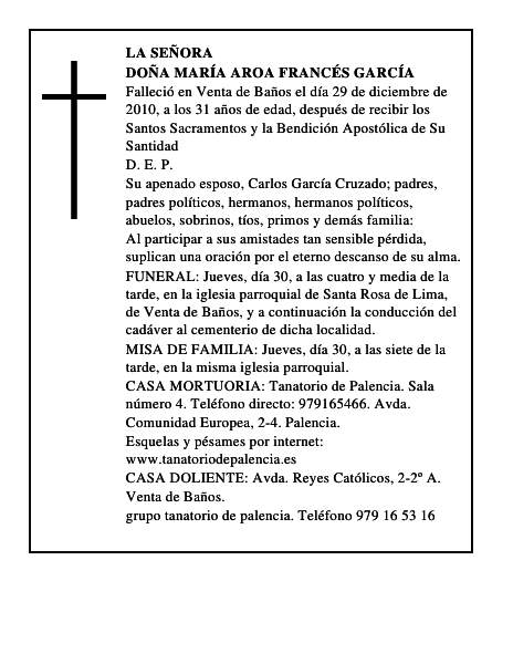 Doña María Aroa Francés García