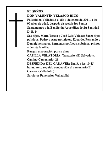 Don Valentín Velasco Rico