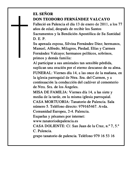 Don Teodoro Fernández Valcayo