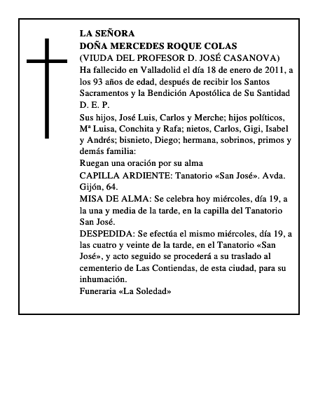 Doña Mercedes Roque Colas
