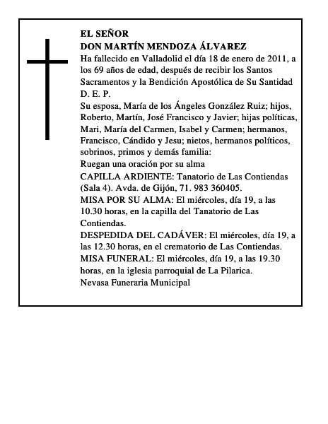 Don Martín Mendoza Álvarez