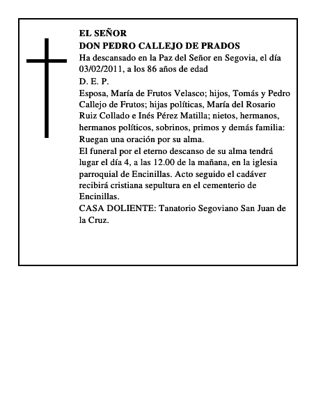 Don Pedro Callejo de Prados