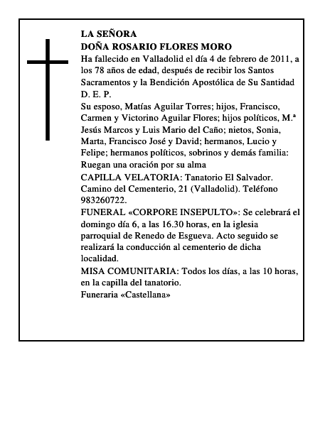 Doña Rosario Flores Moro