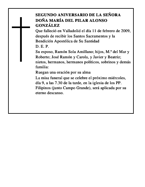 Doña María del Pilar Alonso González