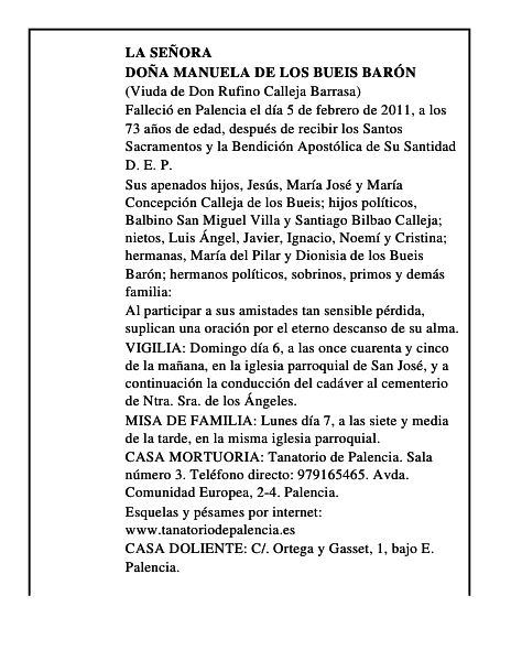 Doña Manuela de los Bueis Barón