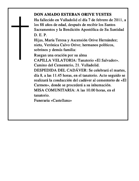 Don Amado Esteban Orive Yustes