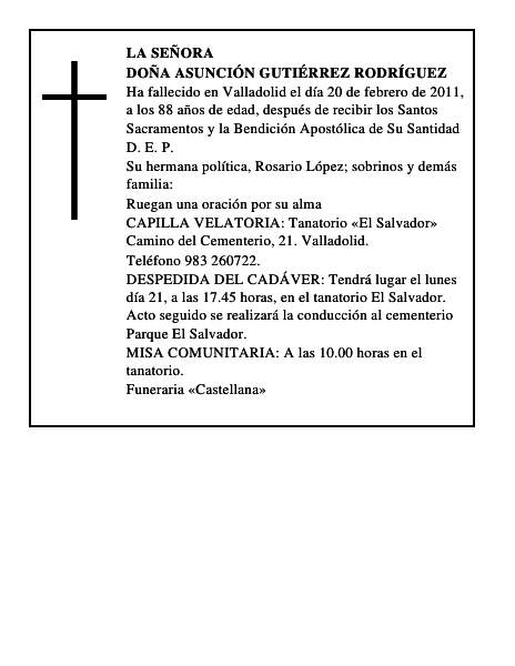Doña Asunción Gutiérrez Rodríguez