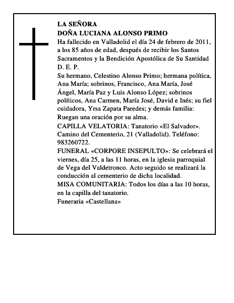 Doña Luciana Alonso Primo